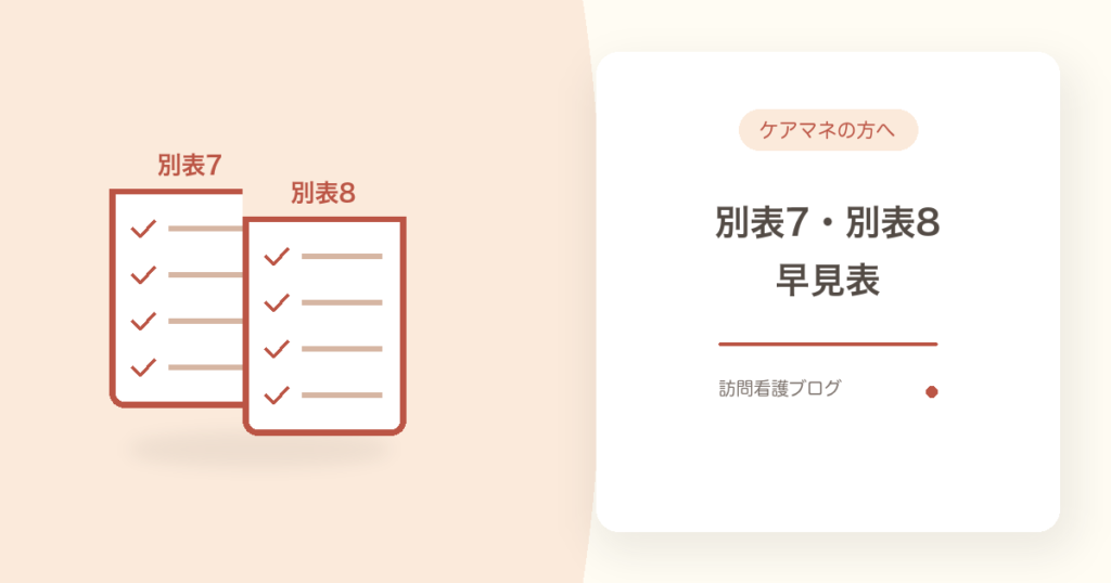 別表7・別表8 早見表｜訪問看護の医療保険・週4日以上の判定｜あおい訪問看護ステーション